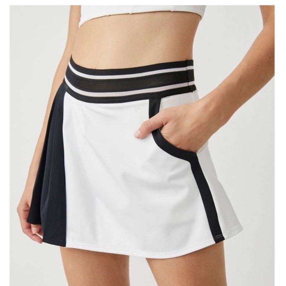 Free People Movement Round Robin Colorblock Skirt - black and white - Picture 4 of 7
